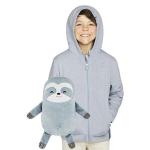 New Cubcoats Kids Sao the Sloth Zip-Up Hoodie in slate marl size 3T